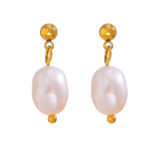 Boucle d'oreille fleur Perle d'Eau Douce