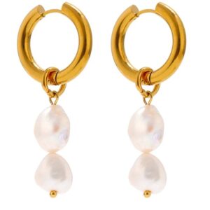 Boucle d'oreille fleur Perle Double
