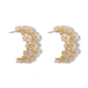 Boucle d'oreille fleur Blanche