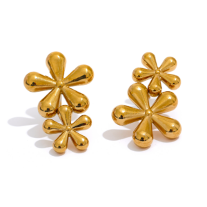 Boucle d'oreille fleur Duo