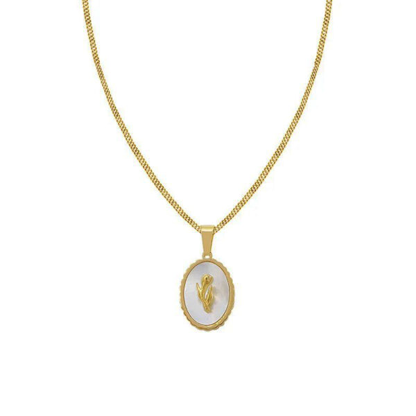 Collier fleur Rose Nacré – Image 3